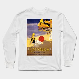 Cattolica, Italy - Vintage Travel Poster Design Long Sleeve T-Shirt